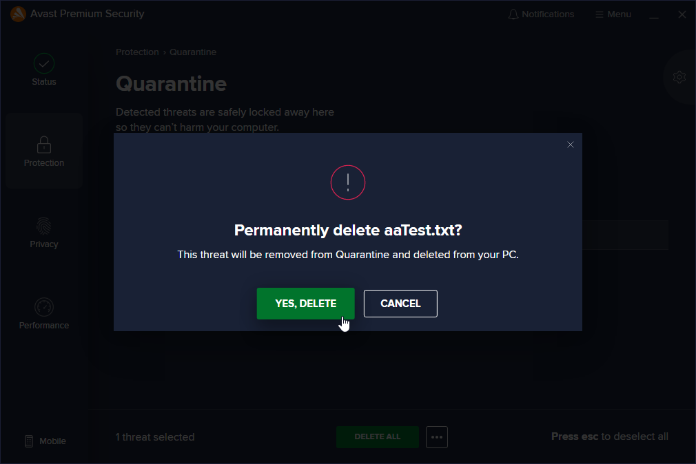 Avast Quarantine 내의 파일 삭제 불가능 시 삭제법 (While Can t Delete files in Avast Quarantine) Photo-Image