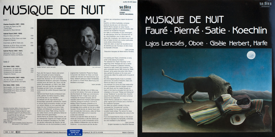 [Lajos Lencses,Gisele Herbert] Erik Satie-Gnossienne 2 (Musique De Nuit-밤의 음악) Photo-Image