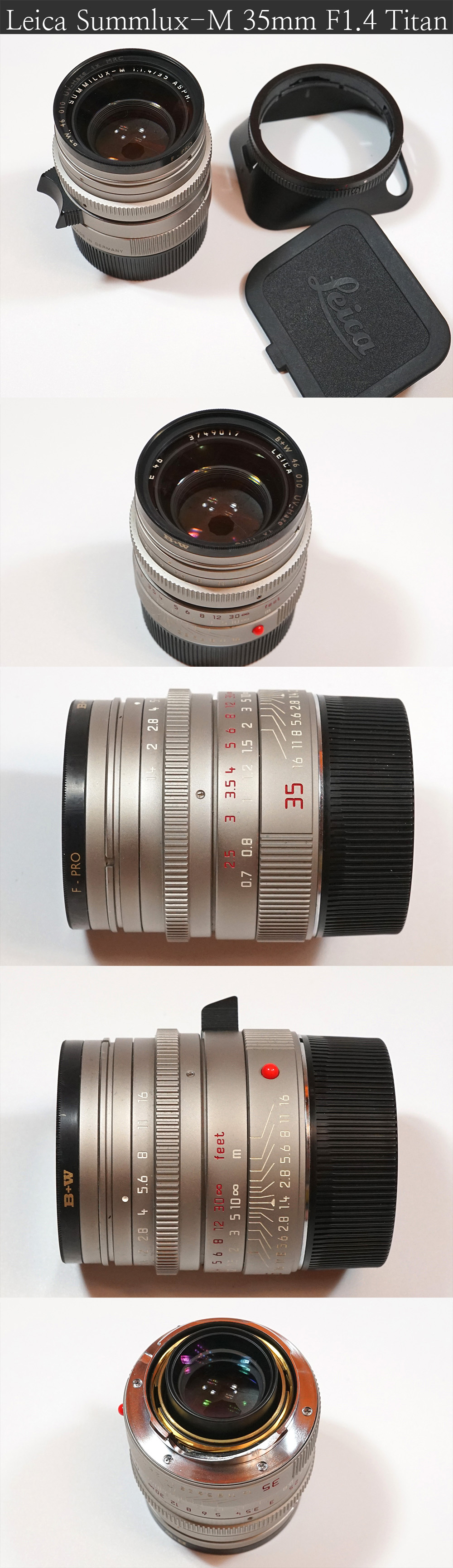 라이카 Summilux-M 35mm F1.4 Titan ASPH (450),Leica Summicron-M 90mm F2 E55 (150),M4 Black 블… Photo-Image